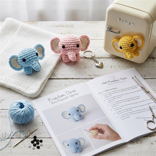 Crochet Baby Elephant Applique – Mini Design (PDF Pattern) - Etsy