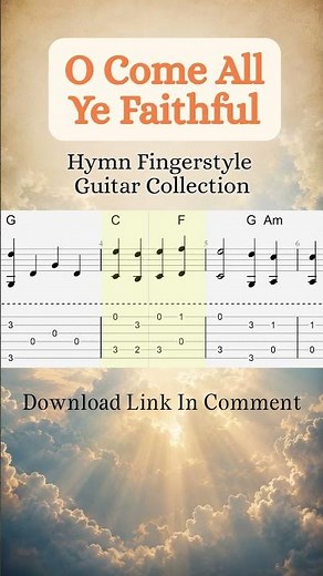 O Come All Ye Faithful Fingerstyle Tab | Hymn Fingerstyle Guitar | Acoustic Guitar