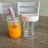 KeaBabies 6pk 4oz Glass Baby Food Containers with Lids - Leak-Proof, Microwavable Small Glass Jars, Baby Purees & Toddler Snack Storage Containers, BPA-Free, Dishwasher & Freezer Safe (Nord)