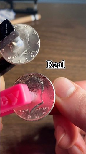 1964 Brass Replica vs Real 90% Silver Kennedy - ping test