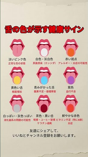 🇯🇵 舌の色でわかる健康サイン9選 #舌診 #健康サイン #セルフチェック #ヘルスケア #体調管理#栄養不足 #ビタミン不足 #血行不良 #免疫低下