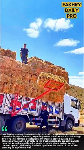 Ingenious Farm Invention! Mechanical Hay Bale Lifter For Trucks 🚜🌾 #smart #ideas #technology#farming