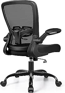 FelixKing Office Chair - Ergonomic Desk Chair with Adjustable Height, 360° Swivel, Flip-up Armrests, Flexible Tilt, Comfy Breathable Cushion and Fabric, Lumbar Support, for Home Conference Room Office