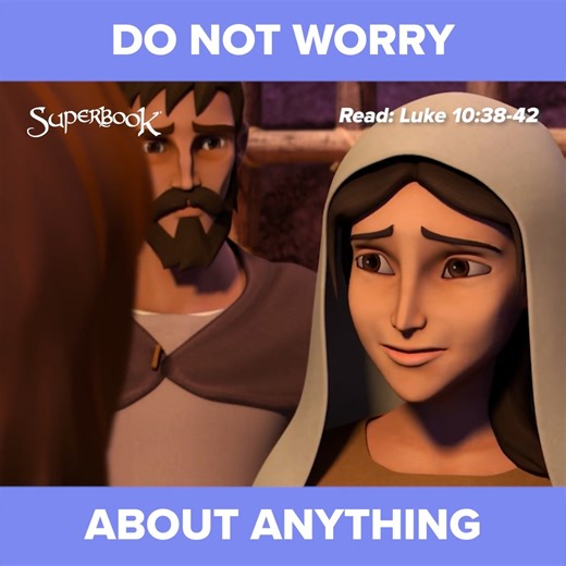 Jesus reminded Martha not to worry about anything and to focus on listening to Him. 🙏🏼 Watch the full episode of "Lazarus" and see how Jesus worked miraculously in this episode! Access full episodes here: https://go.cbn.com/SBGo-fb 📲 . . . . . SUPERBOOK Bringing Bible Stories and Jesus' love to kids everywhere Series App Academy Outreach | Superbook