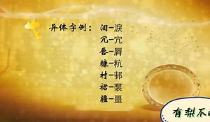 异体字--第3把钥匙【古代汉语/文言文/历史/文学/南京大学高小方/字幕/笔记】