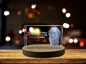 3D Socrates Crystal Award – Engraved Philosophy Trophy, LED Light Home Decor, Unique Recognition Gift & Collectible - Etsy