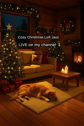 Cozy Christmas Lofi Jazz 🎄 Fireplace Cabin Ambience | Live Stream & Full Video