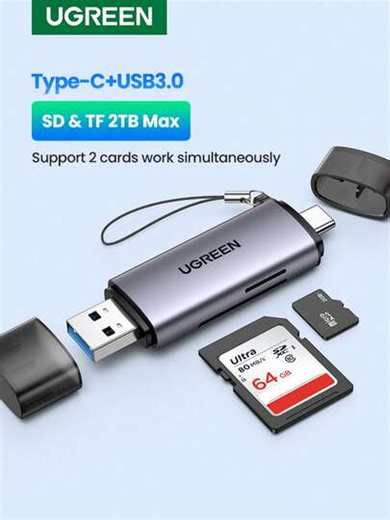 USB Speicher SD Kartenleser Typ C USB 3.0 auf SD TF Micro SD Adapter für Laptop, Android Handy OTG Smart 2-in-1 SD Kartenleser kompatibel mit iPhone 15 16 | SHEIN
