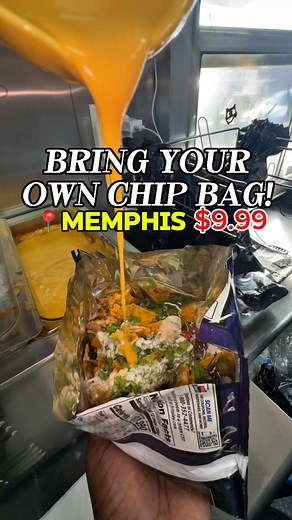 Bring your own chip bag 👀 and We turn it into a nacho masterpiece for $9.99 🤤 ONLY VAILD THIS WEDNESDAY 11/5 #memphis #memphisfood #foodtruck #walkingtaco | R&BEEF DAWGZ