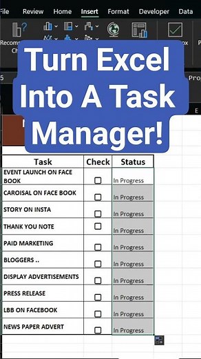 Turn Excel Into A Task Manager!