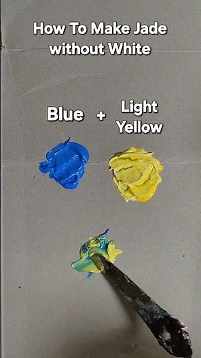 How to make Jade without White from just Blue and Light Yellow #colormixing #paintmixing #jade