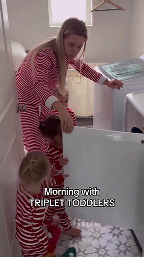 Morning routine with triplets🥹🤍#triplets #baby #momlife #motherhood #mom #family | Maddy