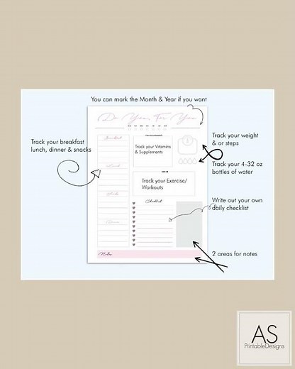 Wellness Tracker for the Happy Planner Classic: Printable Health & Fitness Log (PDF Download)
