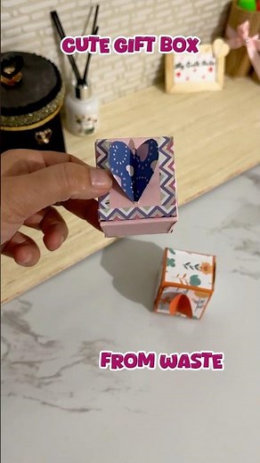 Cute Mini Gift Box from waste packaging #shorts #craft #gift