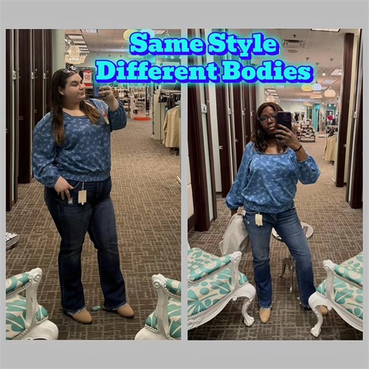 Mel & Kel have the best kind of blues this week! Dressy blouses, Kancan denim and heeled boots make for the perfect way to welcome spring. Get Kancan jeans for just $59 for a limited time. #Springstyle #feelgoodfashion #celebrateyou