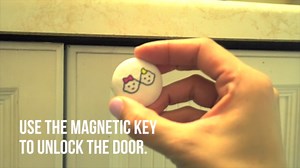 Magnetic Cabinet Locks (12 Locks + 2 Keys) with Adhesive, Easy Installation Tool - Child Proof Drawers - No Tools Or Screws Needed - Jool Baby