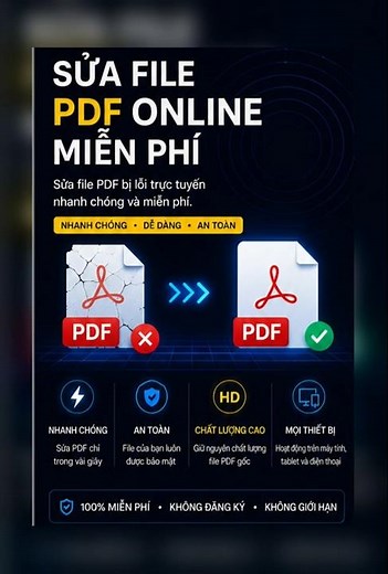 Sửa File PDF Online Miễn Phí | Repair PDF Bị Lỗi Nhanh Trực Tuyến
