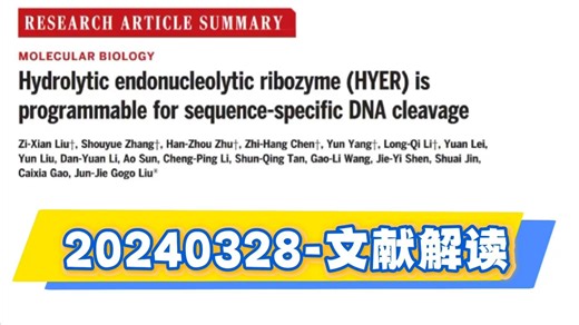 水解性内切核糖酶（HYER）能 "编程" 切 DNA？序列特异性绝了！I 文献解读