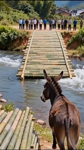 Donkey made pool for villagers #ai #aianimation #shorts