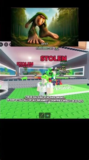 Hacking ipad kids broke in and stole my country brainrots while I was afk #roblox #brainrot