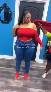 Look Like Ooooh Wee 😉 … 30% Off Flash Sale Happening Now - Code: FRIDAY30 Grab Our Red “Wrap Me Up Sweater” “Skinny” Jeans or “Pinched” Jeans“Shark Tail” Earrings GET THE LOOK NOW 🛒 www.culturescloset.com or Come See Us 2147 W 95th St Chicago, IL @iamsheenashardae is wearing 1X/2X Stylist @justinkasey_ #culturescloset #curveculture #plussizeboutiques #plussizejeans #plussizeshopping | Culture's Closet Boutique