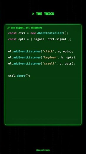 Stop Writing removeEventListener (1-Line Trick · 2026)