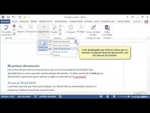 Curso de Word 2013. 21.3. Control de cambios.