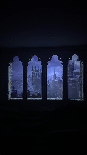 Why does this look so real 😍 #harrypotter #fantasy #fakewindow #projector #bedroomideas