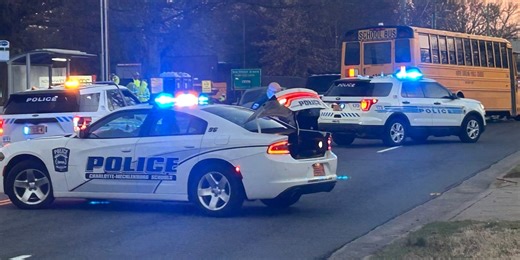 School bus crash leaves 1 injured, road closed in Charlotte