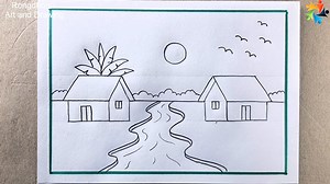 #Prakitik #Drisso #Easy #Drawing #scenerydrawing #Tutorial #Pencil | Rongdhonu Art and Drawing