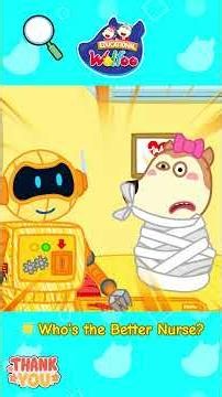Lucy Got Wrapped by a Robot Nurse! 💗 | Pretend Play for Kids #shorts #pretendplay #wolfoo