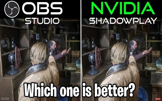 OBS Studio vs Shadowplay（Nvidia） 游戏视频录制软件效率对比（1080P分辨率） GTX 1660Ti（笔记本）+ 9750H
