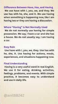 How to Use Having in English | Simple and Clear Explanation