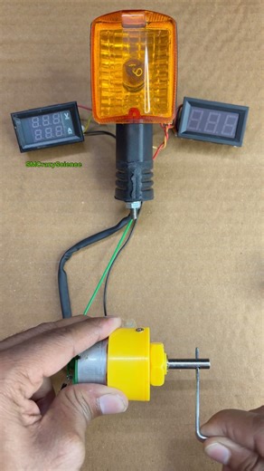 Generating Power with a Hand-Cranked Gear Motor | Running Dual Voltmeter & a Bike Indicator #shorts