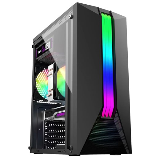 Ruix Rocket White Color ATX Gaming Case With Tempered Glass Side Panel Computer Gaming Casing Gabinete Desktop PC