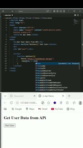JavaScript API in 1 Minute 🔥 #shorts