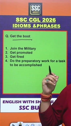 Get the Boot|Meaning|Idioms and Phrases#sscbullet#englishwithshivanisolan#ssc #competition