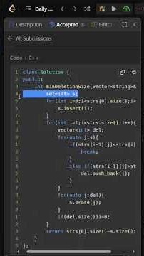 944. Delete Columns to Make Sorted II | Editorial | Leetcode #coding #trending #coding #dsa #viral