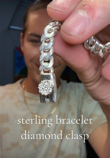 Sterling Silver Bracelet with Diamond Clasp Mishap