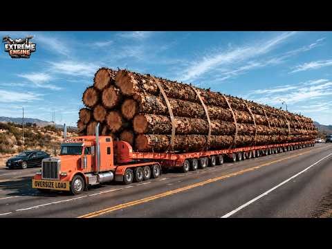 Extreme Dangerous Big Logging Wood Truck Driving Skill | Biggest Heavy Machinery Machines #7