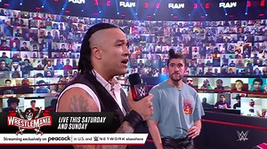 Bad Bunny & Damian Priest address The Miz & John Morrison’s heinous actions and propose a tag team match at WWE WrestleMania. | WWE Raw Show