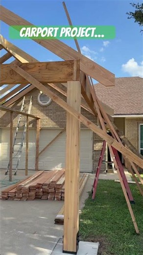 Building a Full Cedar Gable Carport 🔥 Built to Last! #dfwbuilder #dallasconstruction