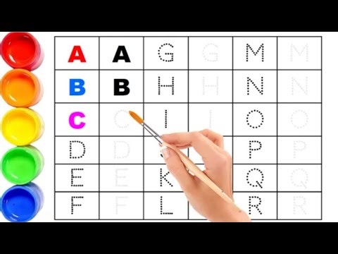 Learn Cute ABC Alphabet 🔠 Drawing Painting Colouring for kids Toddlers Easy step by step Drawing...