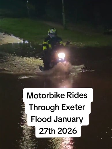Motorbike Rides Through Exeter Flood January 27th 2026 #flood #storm #exeter #exeterflood #motorbike