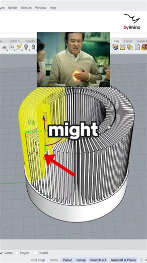 Rhino Direct Edit Trick 64 - SelLast #modeling #라이노8 #라이노 #rhino3d