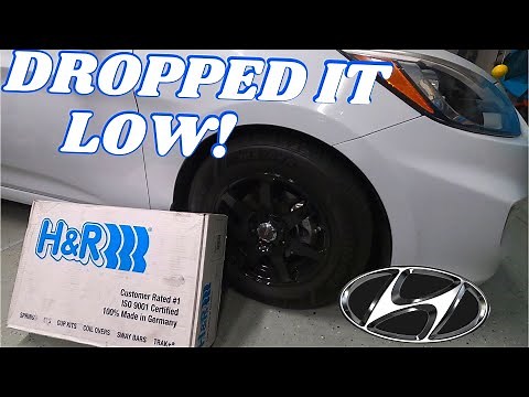 HOW TO INSTALL LOWERING SPRINGS ON '12-'17 HYUNDAI ACCENT| Dropped my 2017 Accent with H&R Springs!!