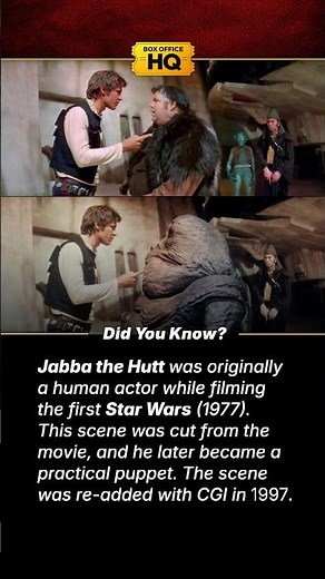 Jabba the Hutt was a human actor in the first ‘Star Wars’ (1997)! 🤯