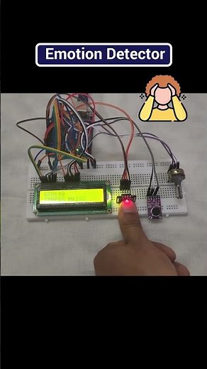 Emotion Detector using Pulse Sensor & LCD |Heartbeat Project #shorts #arduino #arduinoprojects #stem