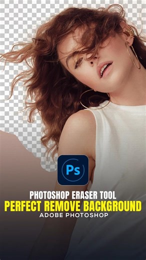 🔥 Photoshop eraser tool perfectly remove background! #photoshop #shorts
