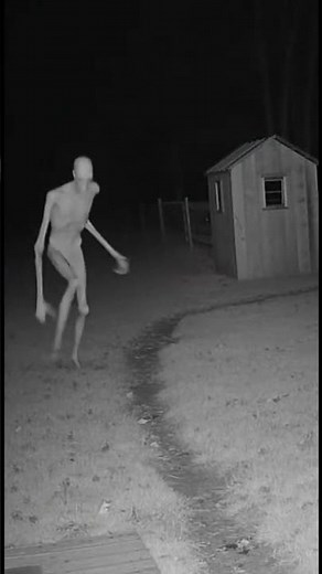 CCTV Captures Terrifying Skinwalker Movement at Night #horrorshort #horror #fypシ゚viral #jumpscare